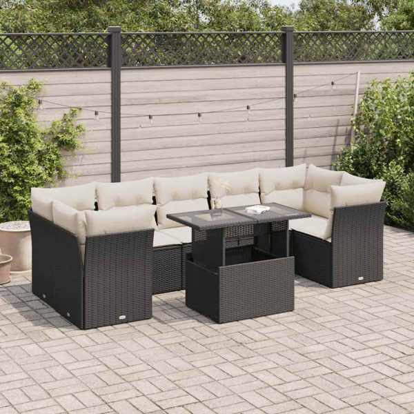 8-Delige Loungeset Met Kussens Poly Rattan - Afbeelding 15