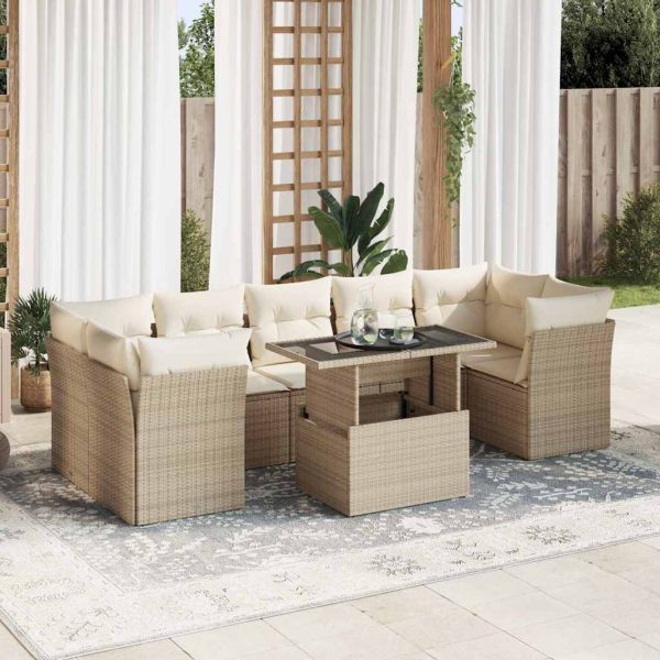 8-Delige Loungeset Met Kussens Poly Rattan - Afbeelding 18