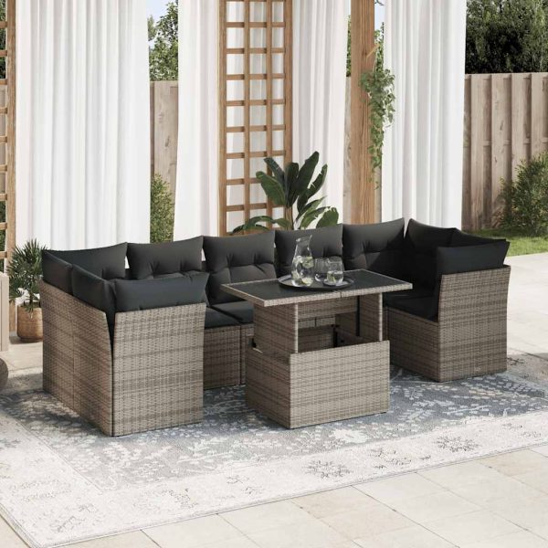 8-Delige Loungeset Met Kussens Poly Rattan - Afbeelding 17