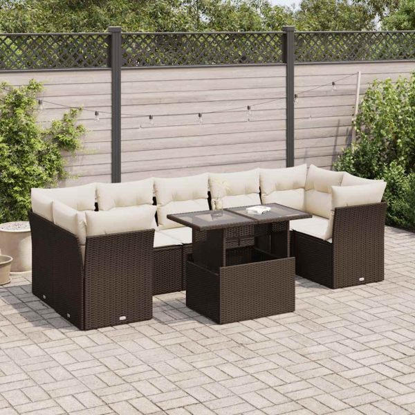 8-Delige Loungeset Met Kussens Poly Rattan - Afbeelding 14