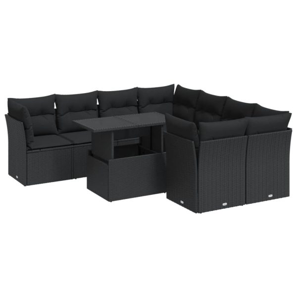 9-Delige Loungeset Met Kussens Poly Rattan - Afbeelding 2