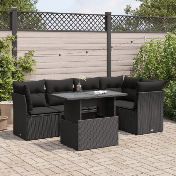 6-Delige Loungeset Met Kussens Poly Rattan