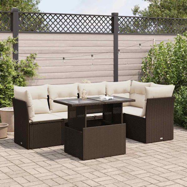 6-Delige Loungeset Met Kussens Poly Rattan - Afbeelding 16