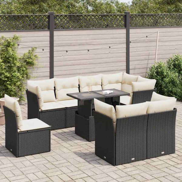 9-Delige Loungeset Met Kussens Poly Rattan - Afbeelding 18