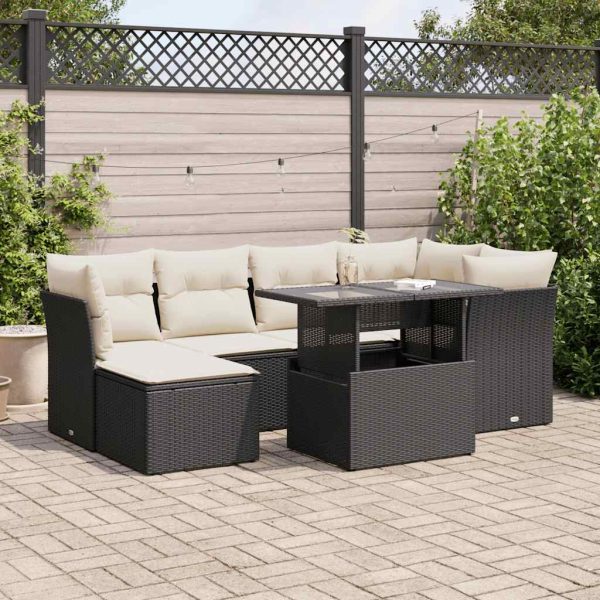 7-Delige Loungeset Met Kussens Poly Rattan - Afbeelding 17