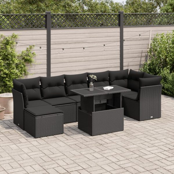 8-Delige Loungeset Met Kussens Poly Rattan