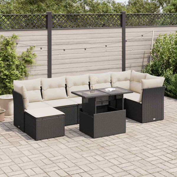 8-Delige Loungeset Met Kussens Poly Rattan - Afbeelding 17