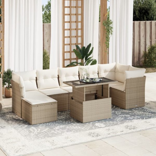 8-Delige Loungeset Met Kussens Poly Rattan - Afbeelding 18