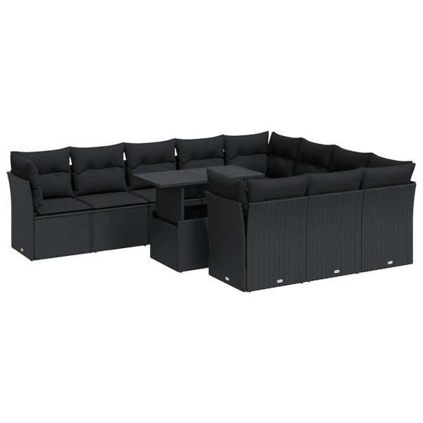 1 Loungeset Met Kussens Poly Rattan - Afbeelding 2