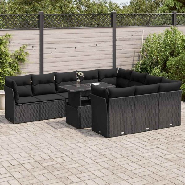 1 Loungeset Met Kussens Poly Rattan