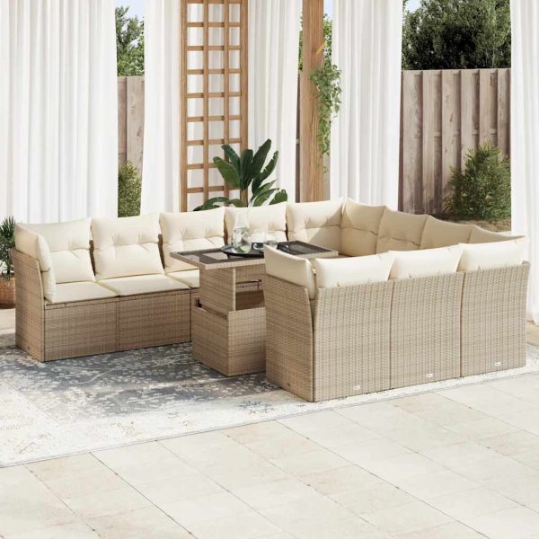 1 Loungeset Met Kussens Poly Rattan - Afbeelding 18