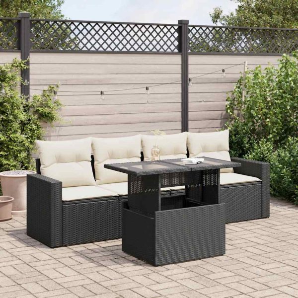 5-Delige Loungeset Met Kussens Poly Rattan - Afbeelding 14