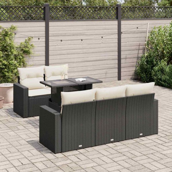 6-Delige Loungeset Met Kussens Poly Rattan - Afbeelding 17