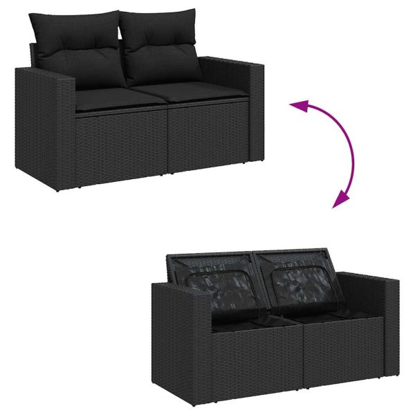 7-Delige Loungeset Met Kussens Poly Rattan - Afbeelding 9