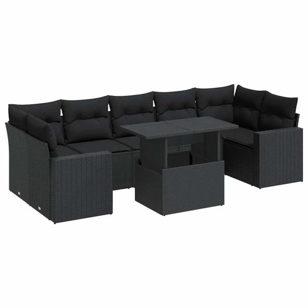 8-Delige Loungeset Met Kussens Poly Rattan - Afbeelding 2