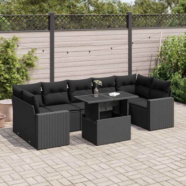 8-Delige Loungeset Met Kussens Poly Rattan