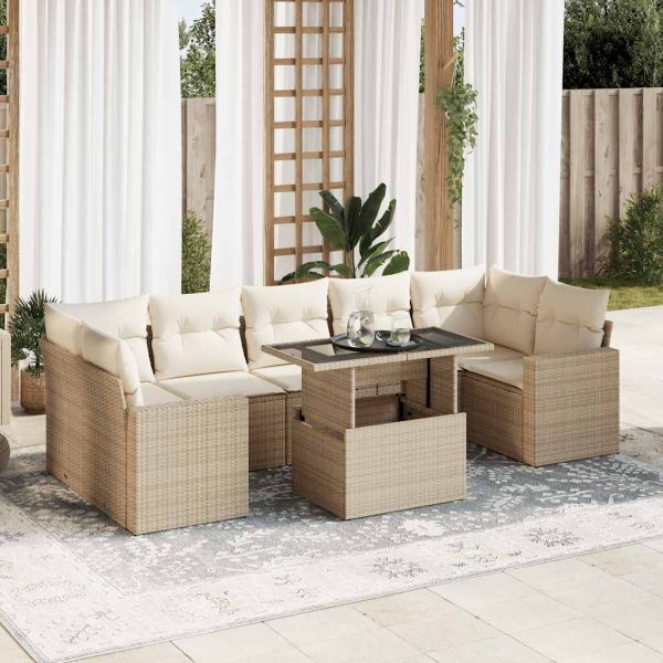 8-Delige Loungeset Met Kussens Poly Rattan - Afbeelding 18