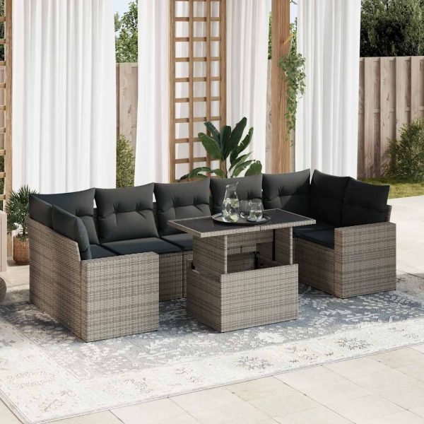 8-Delige Loungeset Met Kussens Poly Rattan - Afbeelding 16