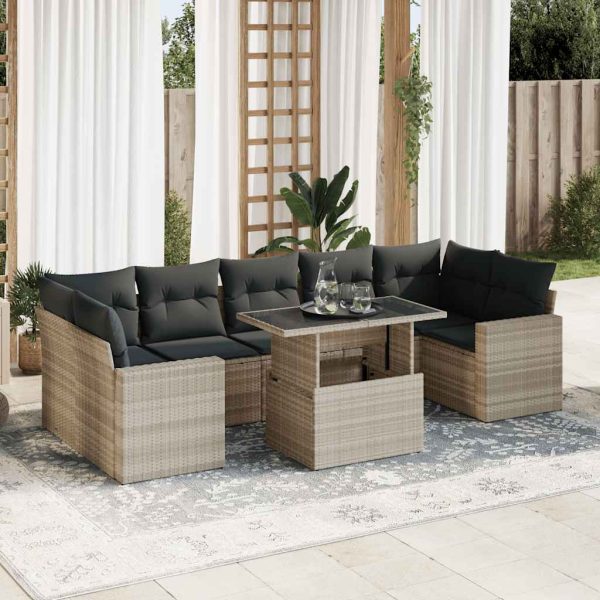 8-Delige Loungeset Met Kussens Poly Rattan - Afbeelding 14