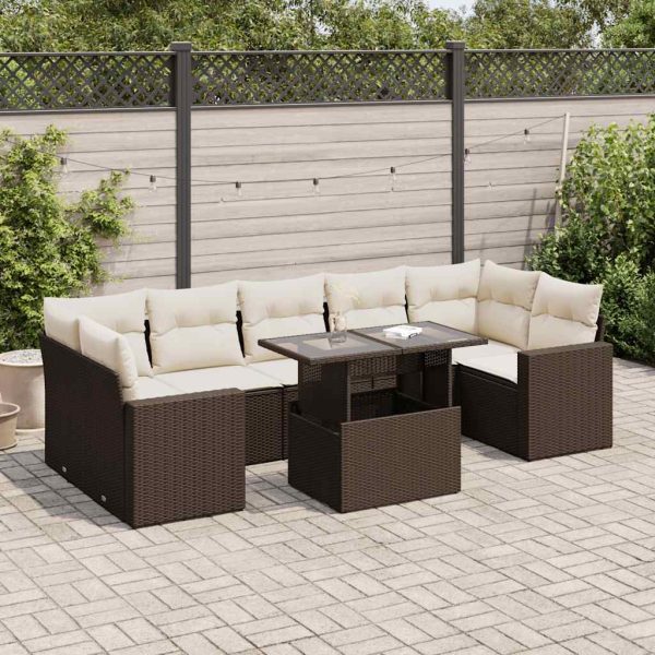 8-Delige Loungeset Met Kussens Poly Rattan - Afbeelding 17