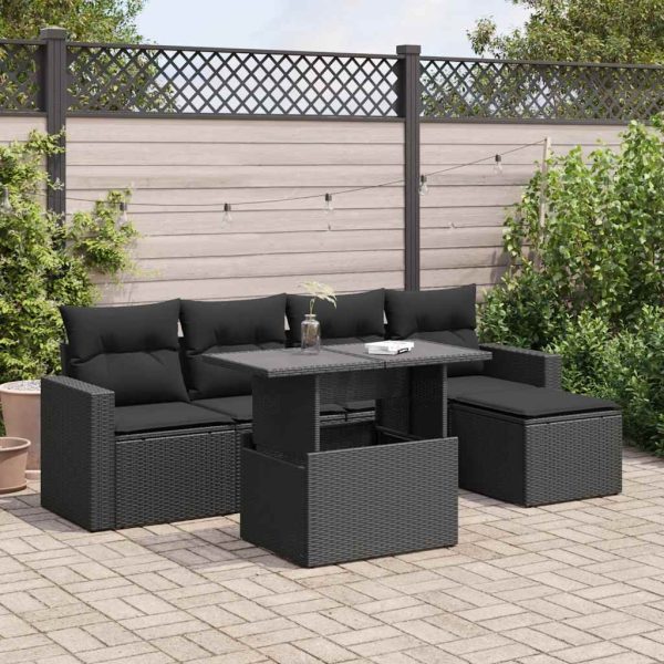 6-Delige Loungeset Met Kussens Poly Rattan