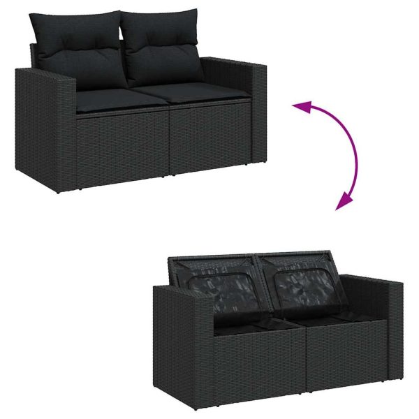 5-Delige Loungeset Met Kussens Poly Rattan - Afbeelding 9