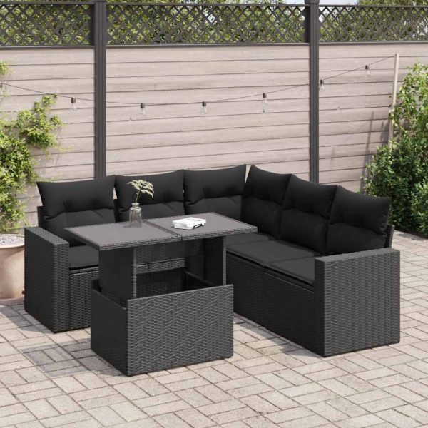 6-Delige Loungeset Met Kussens Poly Rattan