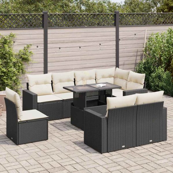 9-Delige Loungeset Met Kussens Poly Rattan - Afbeelding 16