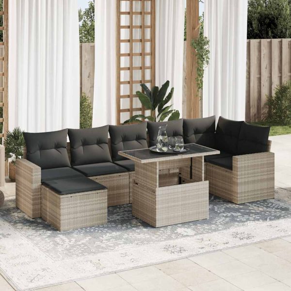 8-Delige Loungeset Met Kussens Poly Rattan - Afbeelding 16