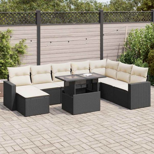 9-Delige Loungeset Met Kussens Poly Rattan - Afbeelding 17