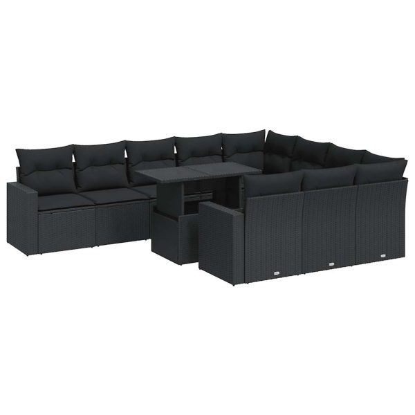 1 Loungeset Met Kussens Poly Rattan - Afbeelding 2