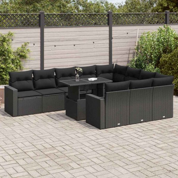 1 Loungeset Met Kussens Poly Rattan