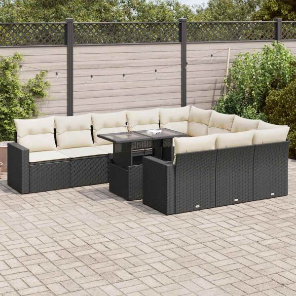 1 Loungeset Met Kussens Poly Rattan - Afbeelding 15