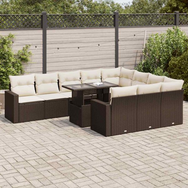 1 Loungeset Met Kussens Poly Rattan - Afbeelding 16