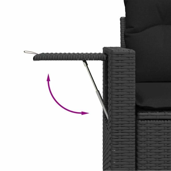 5-Delige Loungeset Met Kussens Poly Rattan - Afbeelding 9