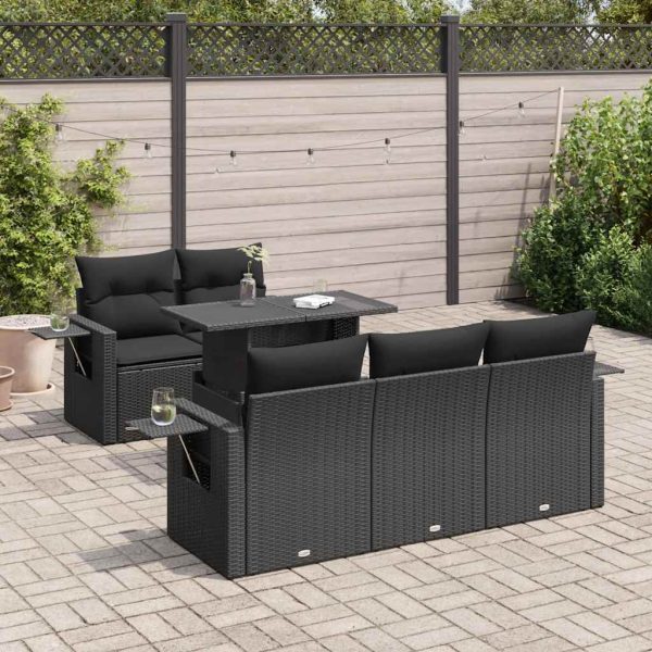 6-Delige Loungeset Met Kussens Poly Rattan