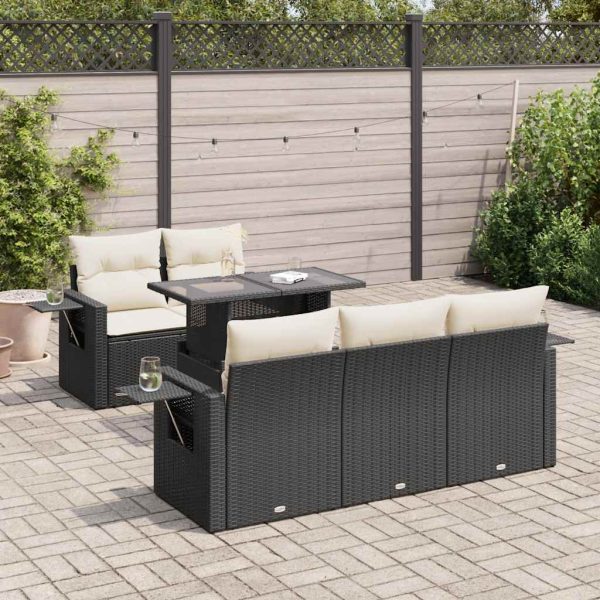 6-Delige Loungeset Met Kussens Poly Rattan - Afbeelding 16