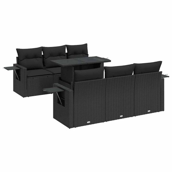 7-Delige Loungeset Met Kussens Poly Rattan - Afbeelding 2