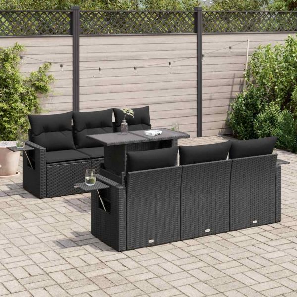 7-Delige Loungeset Met Kussens Poly Rattan