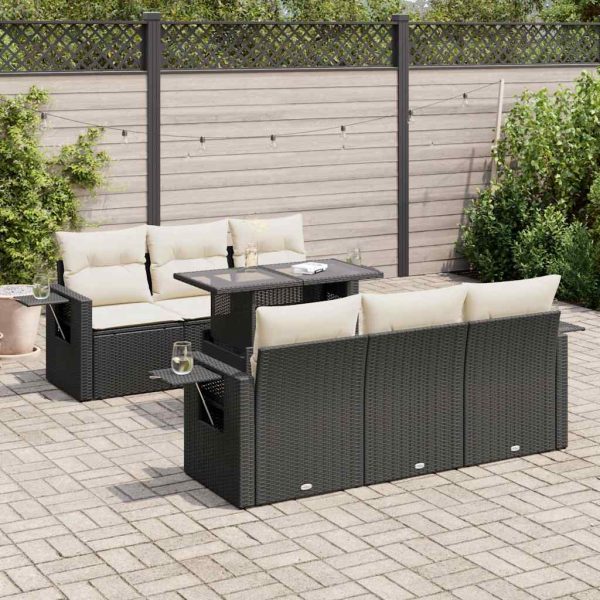 7-Delige Loungeset Met Kussens Poly Rattan - Afbeelding 17