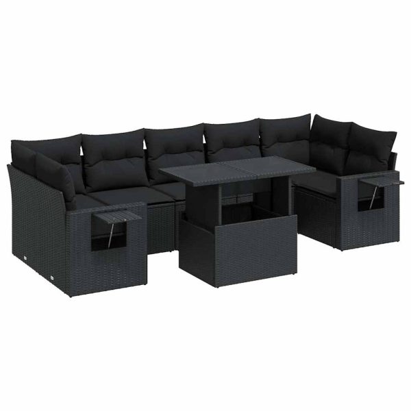 8-Delige Loungeset Met Kussens Poly Rattan - Afbeelding 2