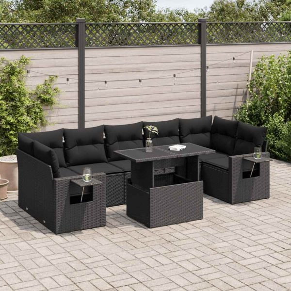 8-Delige Loungeset Met Kussens Poly Rattan