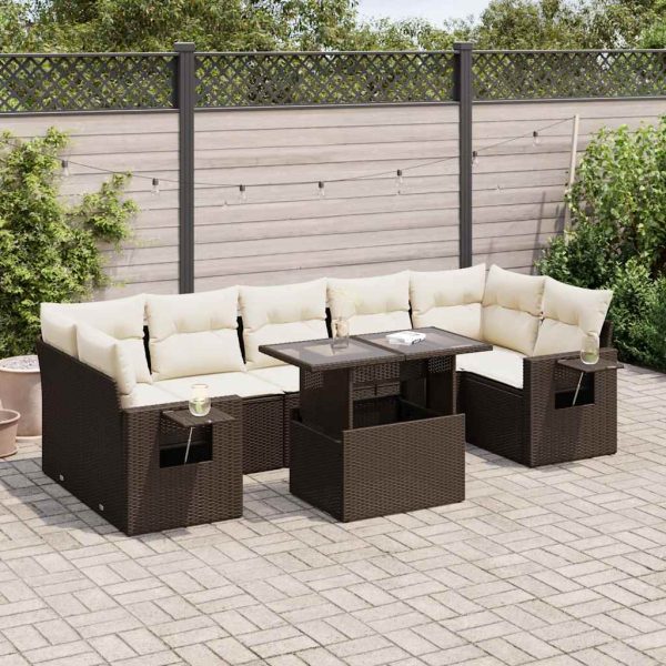 8-Delige Loungeset Met Kussens Poly Rattan - Afbeelding 18