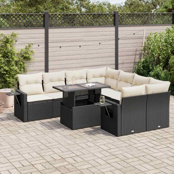 9-Delige Loungeset Met Kussens Poly Rattan - Afbeelding 17