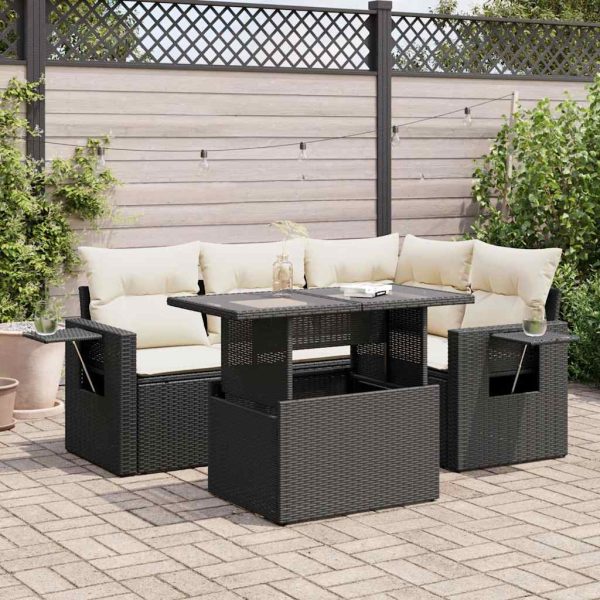 5-Delige Loungeset Met Kussens Poly Rattan - Afbeelding 17