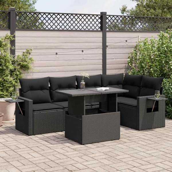 6-Delige Loungeset Met Kussens Poly Rattan