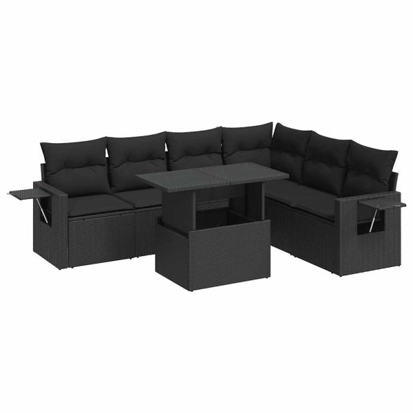 7-Delige Loungeset Met Kussens Poly Rattan - Afbeelding 2