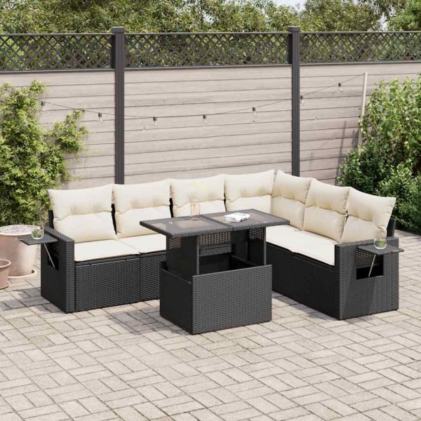 7-Delige Loungeset Met Kussens Poly Rattan - Afbeelding 16