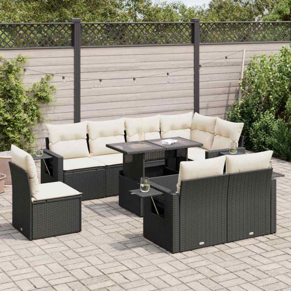 9-Delige Loungeset Met Kussens Poly Rattan - Afbeelding 15