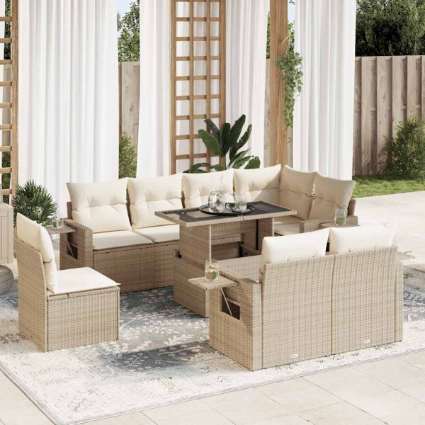 9-Delige Loungeset Met Kussens Poly Rattan - Afbeelding 18